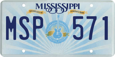 MS license plate MSP571