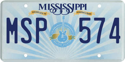 MS license plate MSP574