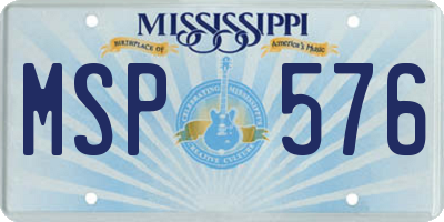 MS license plate MSP576