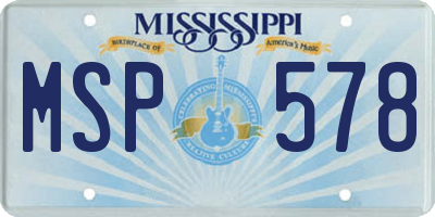 MS license plate MSP578