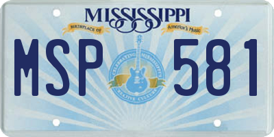 MS license plate MSP581