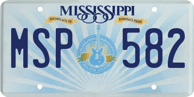 MS license plate MSP582