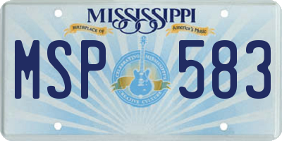 MS license plate MSP583