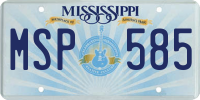 MS license plate MSP585