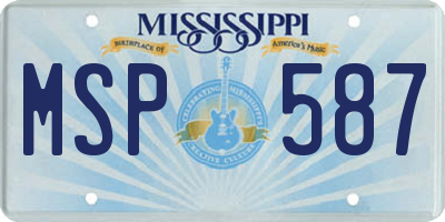 MS license plate MSP587