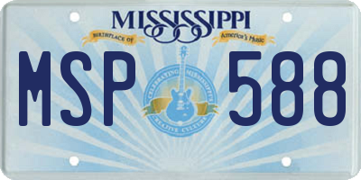 MS license plate MSP588