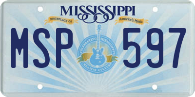 MS license plate MSP597