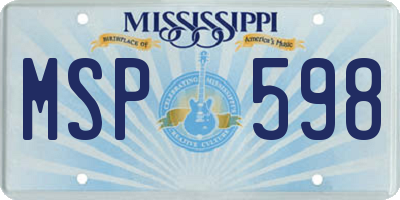 MS license plate MSP598