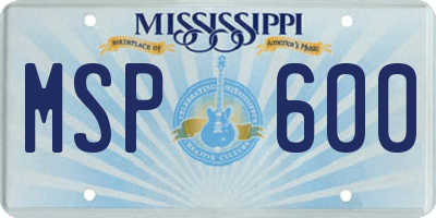 MS license plate MSP600
