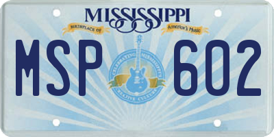 MS license plate MSP602