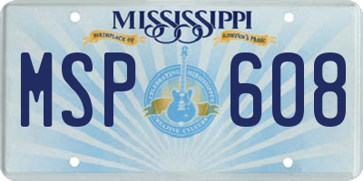 MS license plate MSP608