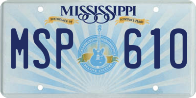 MS license plate MSP610