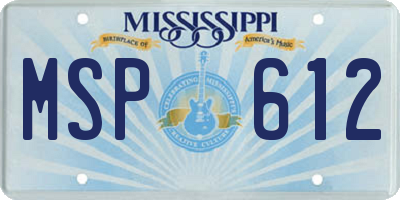 MS license plate MSP612