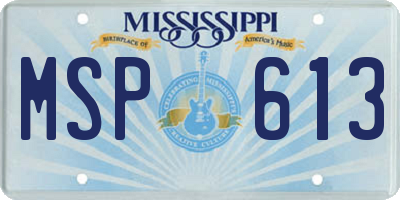 MS license plate MSP613