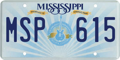 MS license plate MSP615