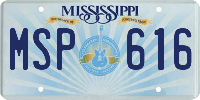 MS license plate MSP616