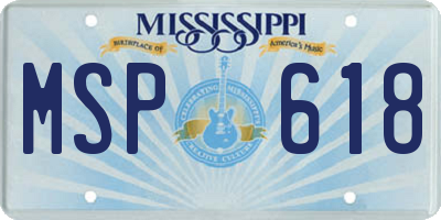 MS license plate MSP618