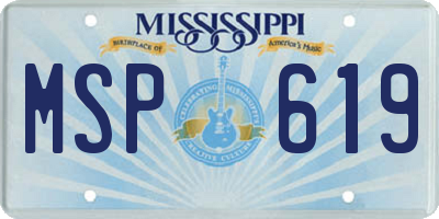 MS license plate MSP619
