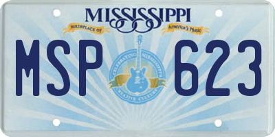 MS license plate MSP623