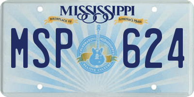 MS license plate MSP624
