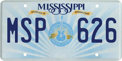 MS license plate MSP626