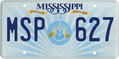 MS license plate MSP627
