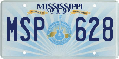MS license plate MSP628