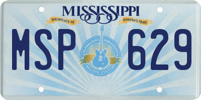 MS license plate MSP629