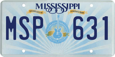 MS license plate MSP631