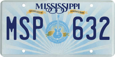 MS license plate MSP632