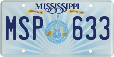 MS license plate MSP633