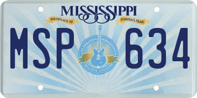 MS license plate MSP634