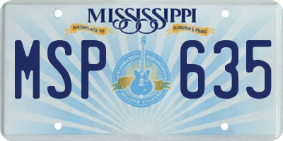 MS license plate MSP635