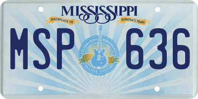 MS license plate MSP636