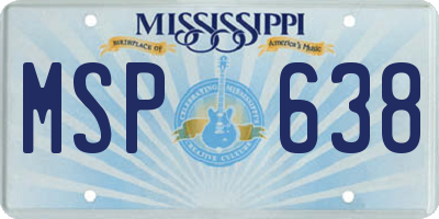 MS license plate MSP638