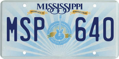 MS license plate MSP640