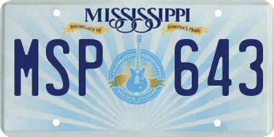 MS license plate MSP643
