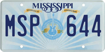 MS license plate MSP644