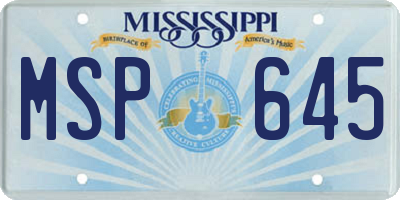 MS license plate MSP645