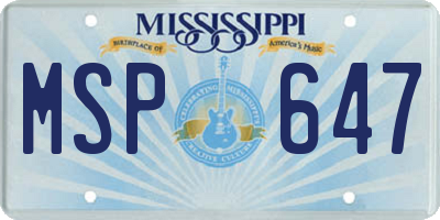 MS license plate MSP647