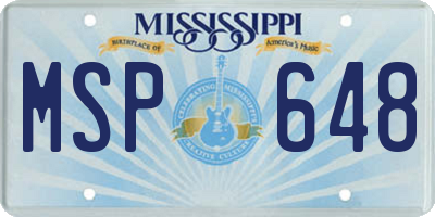 MS license plate MSP648