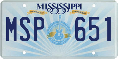 MS license plate MSP651