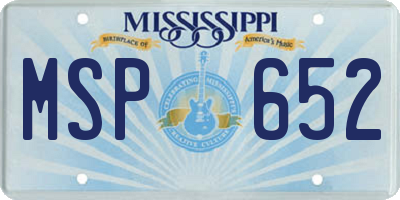 MS license plate MSP652