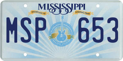 MS license plate MSP653
