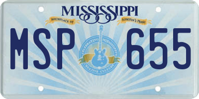 MS license plate MSP655