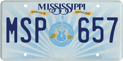 MS license plate MSP657