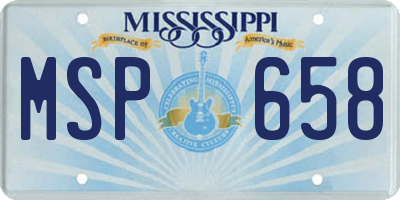 MS license plate MSP658
