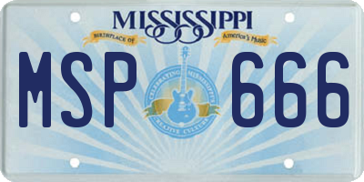 MS license plate MSP666
