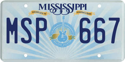 MS license plate MSP667