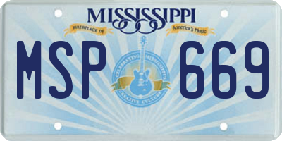 MS license plate MSP669